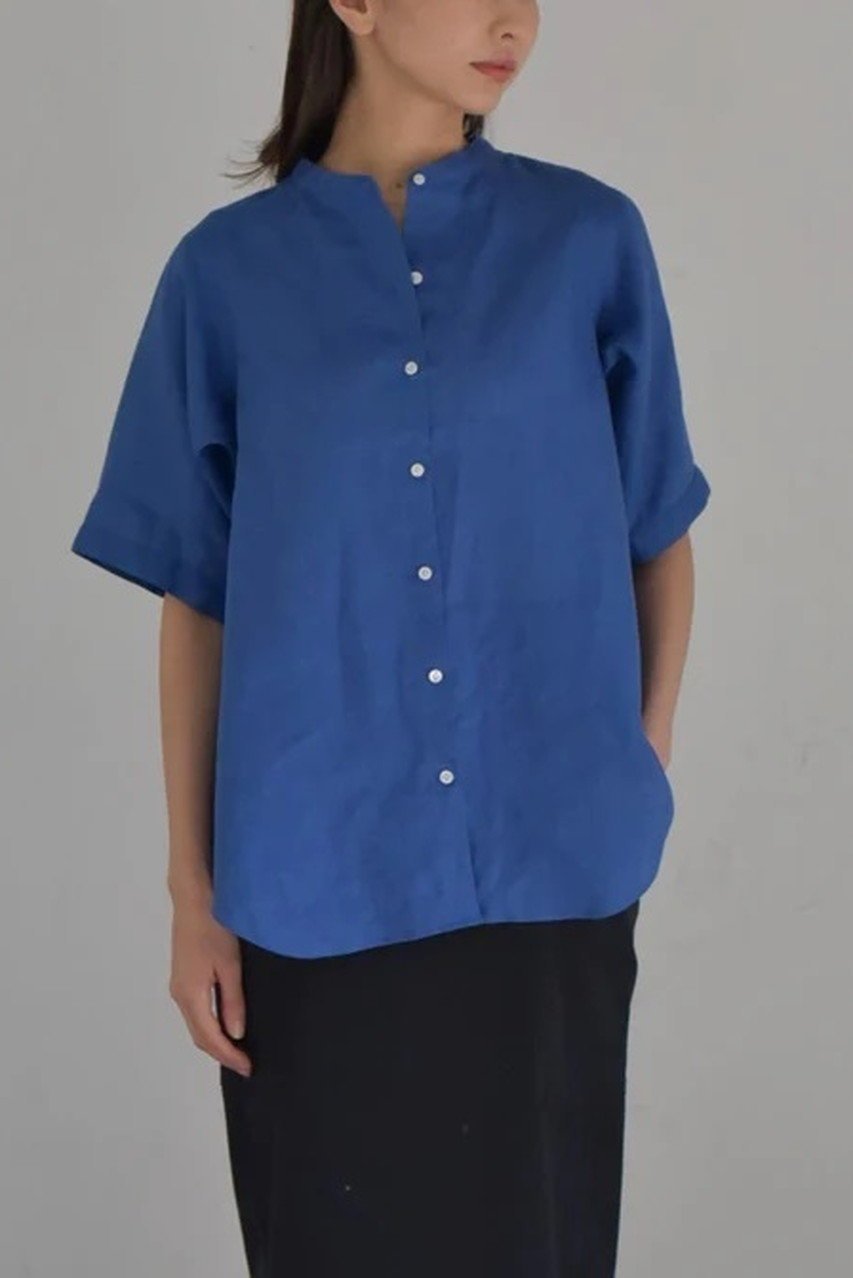 【レリル/lelill】のリネンベーシックシャツ 人気、トレンドファッション・服の通販 founy(ファニー) 　ファッション　Fashion　レディースファッション　Fashion for Women　トップス・カットソー　Cut & Sew Tops　シャツ・ブラウス・オフィスカジュアル　Elegant Blouses & Button-Ups　カフス　Cuff Design　ショート　Short, Short Length　スリーブ　Sleeve, Long Sleeve / Short Sleeve　タフタ　Taffeta, Structured Fabric　リネン　Linen, Linen Fabric　ロールアップ　Roll-Up, Cuffed Hem　夏　Summer　other-8|ID: prp329100004931462 ipo3291000000037014003