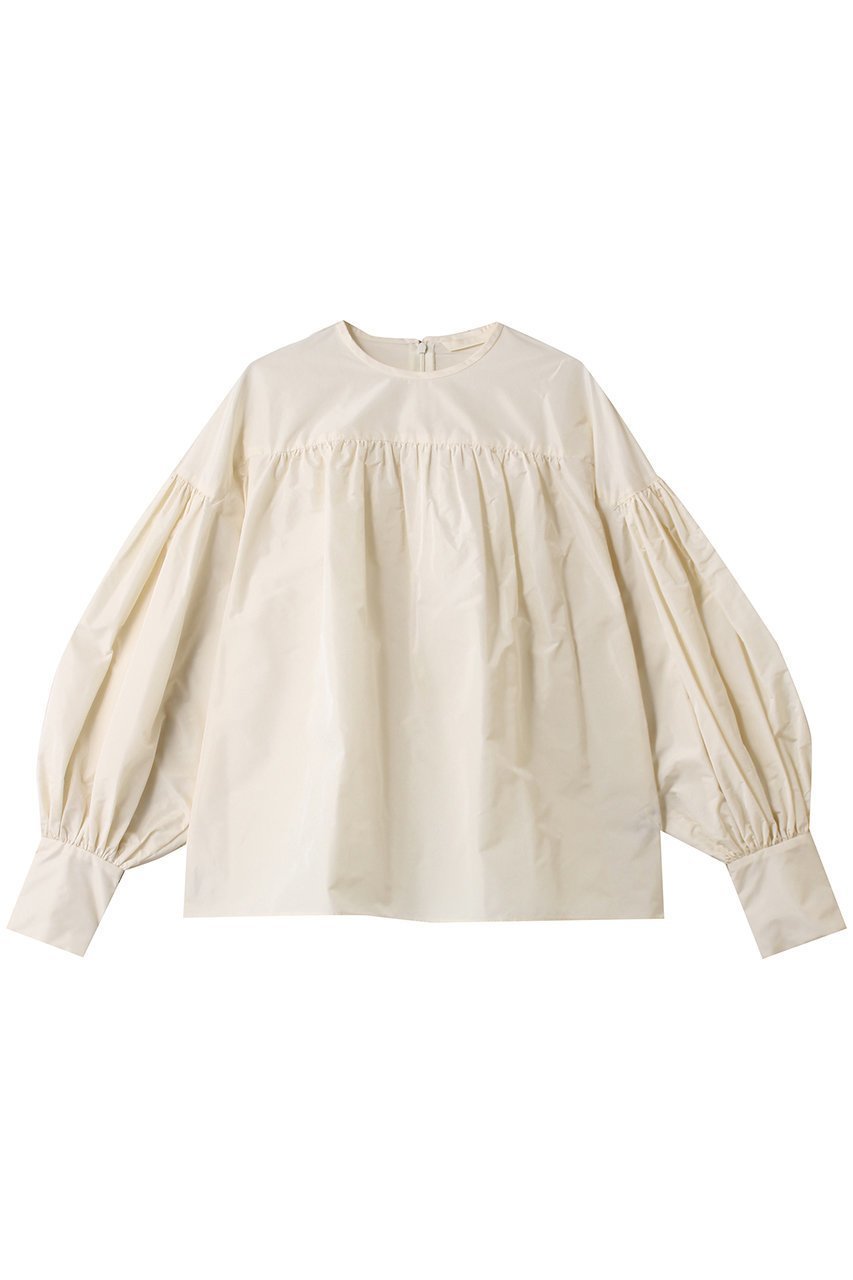 【オブリオ/AUBRIOT】のメモリータフタ ブラウス インテリア・キッズ・メンズ・レディースファッション・服の通販 founy(ファニー) 　ファッション　Fashion　レディースファッション　Fashion for Women　トップス・カットソー　Cut & Sew Tops　シャツ・ブラウス・オフィスカジュアル　Elegant Blouses & Button-Ups　イタリア　Italy　ギャザー　Gathered, Ruffled　シルク　Silk, 100% Silk　スリーブ　Sleeve, Long Sleeve / Short Sleeve　タフタ　Taffeta, Structured Fabric　フェミニン　Feminine, Girly　フォルム　Silhouette, Form　ロング　Long, Long-Length　オフホワイト|ID: prp329100004931472 ipo3291000000037014054
