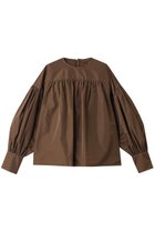 【オブリオ/AUBRIOT】のメモリータフタ ブラウス 人気、トレンドファッション・服の通販 founy(ファニー) ファッション Fashion レディースファッション Fashion for Women トップス・カットソー Cut & Sew Tops シャツ・ブラウス・オフィスカジュアル Elegant Blouses & Button-Ups イタリア Italy ギャザー Gathered, Ruffled シルク Silk, 100% Silk スリーブ Sleeve, Long Sleeve / Short Sleeve タフタ Taffeta, Structured Fabric フェミニン Feminine, Girly フォルム Silhouette, Form ロング Long, Long-Length thumbnail ブラウン|ID: prp329100004931472 ipo3291000000037014055