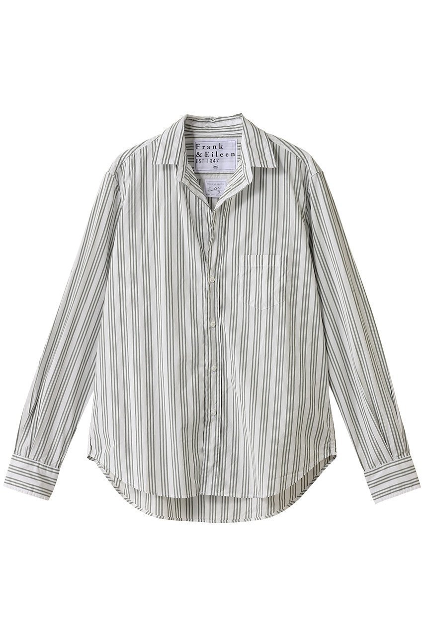 【フランク&アイリーン/Frank&Eileen】のEILEEN イタリアンコットン マルチストライプ プリント シャツ 人気、トレンドファッション・服の通販 founy(ファニー) 　ファッション　Fashion　レディースファッション　Fashion for Women　トップス・カットソー　Cut & Sew Tops　シャツ・ブラウス・オフィスカジュアル　Elegant Blouses & Button-Ups　ストライプ　Stripe, Striped Pattern　スリーブ　Sleeve, Long Sleeve / Short Sleeve　バランス　Balance, Style Balance　プリント　Print, Printed Pattern　ロング　Long, Long-Length　エレガント 上品　Elegant　 other-1|ID: prp329100004931509 ipo3291000000037014345