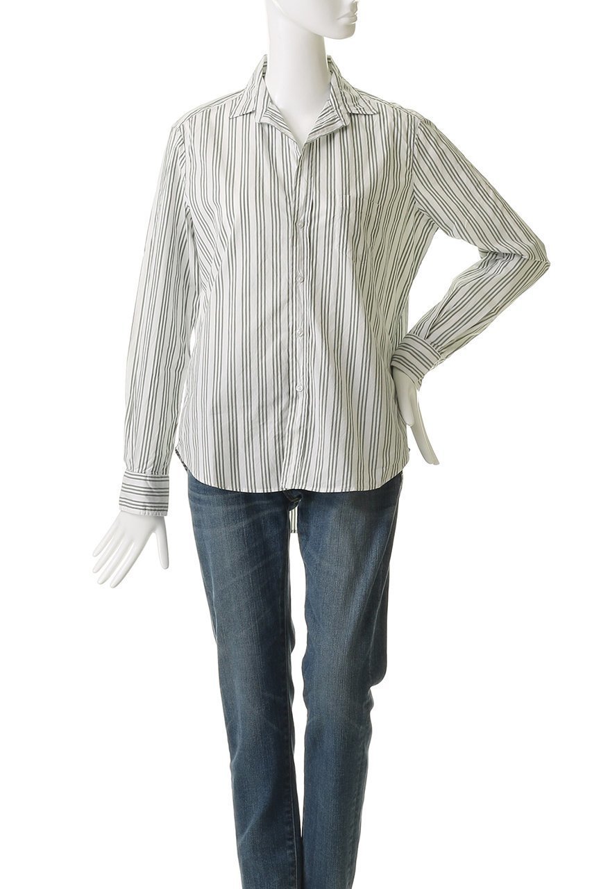 【フランク&アイリーン/Frank&Eileen】のEILEEN イタリアンコットン マルチストライプ プリント シャツ 人気、トレンドファッション・服の通販 founy(ファニー) 　ファッション　Fashion　レディースファッション　Fashion for Women　トップス・カットソー　Cut & Sew Tops　シャツ・ブラウス・オフィスカジュアル　Elegant Blouses & Button-Ups　ストライプ　Stripe, Striped Pattern　スリーブ　Sleeve, Long Sleeve / Short Sleeve　バランス　Balance, Style Balance　プリント　Print, Printed Pattern　ロング　Long, Long-Length　エレガント 上品　Elegant　other-2|ID: prp329100004931509 ipo3291000000037014349