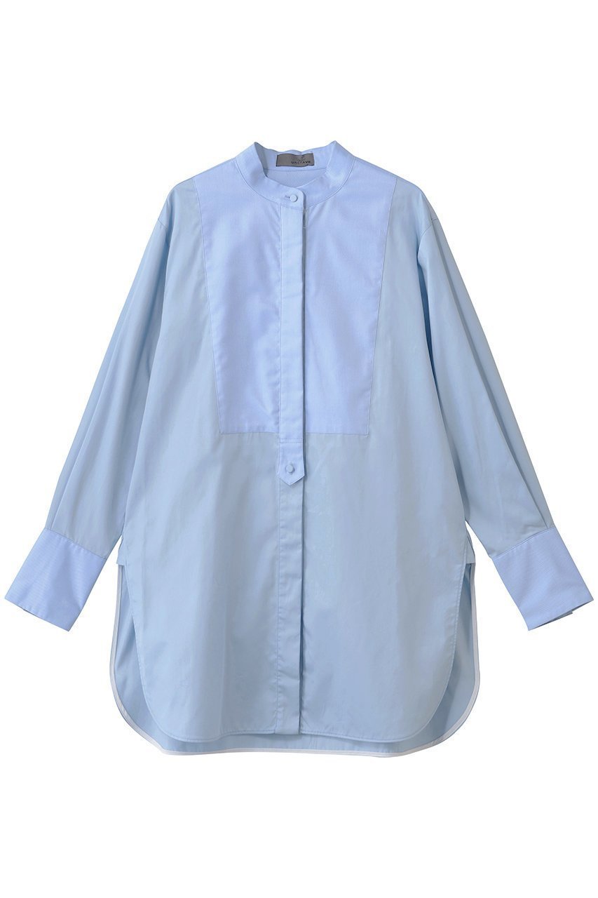 【アンクレイヴ/uncrave】のブロードクロス ドレスシャツ インテリア・キッズ・メンズ・レディースファッション・服の通販 founy(ファニー) 　ファッション　Fashion　レディースファッション　Fashion for Women　トップス・カットソー　Cut & Sew Tops　シャツ・ブラウス・オフィスカジュアル　Elegant Blouses & Button-Ups　ワンピース　Dresses　フォーマル・パーティードレス・結婚式用ドレス　Elegant & Casual Dresses　オックス　Oxford Fabric　カフス　Cuff Design　サテン　Satin, Glossy Fabric　スリット　Slit, Slit Detail　スリーブ　Sleeve, Long Sleeve / Short Sleeve　ドレス　Dress, One-Piece　ブロード　Broadcloth, Fine Cotton　ヨーク　Yoke, Yoke Design　ロング　Long, Long-Length　サックス|ID: prp329100004931513 ipo3291000000037014389