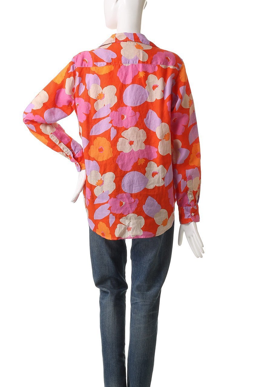 【フランク&アイリーン/Frank&Eileen】のEILEEN イタリアンリネン フラワープリント シャツ 人気、トレンドファッション・服の通販 founy(ファニー) 　ファッション　Fashion　レディースファッション　Fashion for Women　トップス・カットソー　Cut & Sew Tops　シャツ・ブラウス・オフィスカジュアル　Elegant Blouses & Button-Ups　花柄・フラワープリント・モチーフ　Floral Prints & Motifs / Flower Pattern Tops　スリーブ　Sleeve, Long Sleeve / Short Sleeve　フラワー　Flower, Floral　プリント　Print, Printed Pattern　リネン　Linen, Linen Fabric　ロング　Long, Long-Length　other-4|ID: prp329100004931554 ipo3291000000037014735