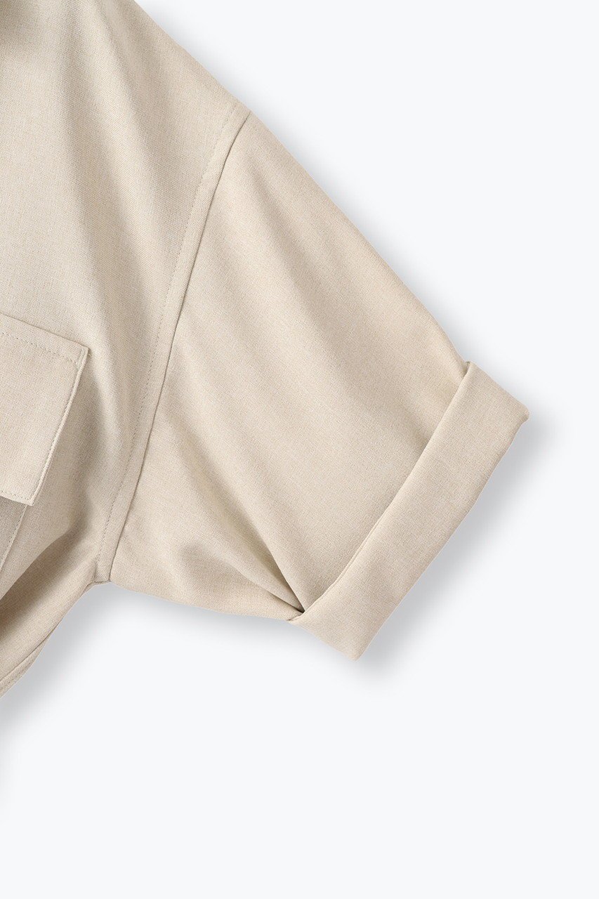 【レリル/lelill】のオープンカラーミリタリーシャツ 人気、トレンドファッション・服の通販 founy(ファニー) 　ファッション　Fashion　レディースファッション　Fashion for Women　トップス・カットソー　Cut & Sew Tops　シャツ・ブラウス・オフィスカジュアル　Elegant Blouses & Button-Ups　ショート　Short, Short Length　スリーブ　Sleeve, Long Sleeve / Short Sleeve　ドローコード　Drawcord, Drawstring Cord　ミリタリー　Military, Army Style　ワイド　Wide, Wide Fit　other-5|ID: prp329100004931569 ipo3291000000037014841