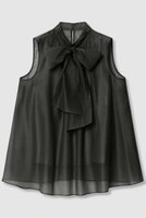 【アナイ/ANAYI】のオーガンリボンボウタイ ブラウス 人気、トレンドファッション・服の通販 founy(ファニー) ファッション Fashion レディースファッション Fashion for Women トップス・カットソー Cut & Sew Tops キャミソール&ノースリーブ Camisoles & Sleeveless Tops シャツ・ブラウス・オフィスカジュアル Elegant Blouses & Button-Ups エレガント 上品 Elegant オーガンジー Organza Fabric キャミソール Camisole, Spaghetti Strap Top シアー Sheer, See-Through ノースリーブ Sleeveless, No-Sleeve フェミニン Feminine, Girly フロント Front, Front Design リボン Ribbon, Bow リラックス Relax, Relaxed Fit 再入荷 Restock / Back in Stock |ID:prp329100004931572