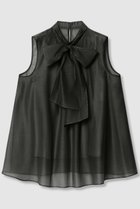 【アナイ/ANAYI】のオーガンリボンボウタイ ブラウス 人気、トレンドファッション・服の通販 founy(ファニー) ファッション Fashion レディースファッション Fashion for Women トップス・カットソー Cut & Sew Tops キャミソール&ノースリーブ Camisoles & Sleeveless Tops シャツ・ブラウス・オフィスカジュアル Elegant Blouses & Button-Ups エレガント 上品 Elegant オーガンジー Organza Fabric キャミソール Camisole, Spaghetti Strap Top シアー Sheer, See-Through ノースリーブ Sleeveless, No-Sleeve フェミニン Feminine, Girly フロント Front, Front Design リボン Ribbon, Bow リラックス Relax, Relaxed Fit 再入荷 Restock / Back in Stock thumbnail ブラック|ID: prp329100004931572 ipo3291000000037014853