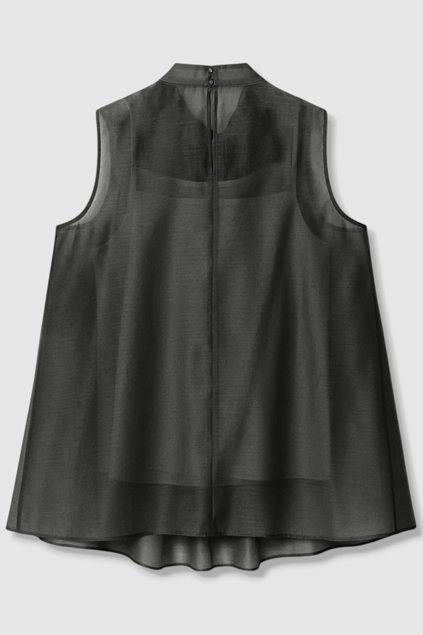 【アナイ/ANAYI】のオーガンリボンボウタイ ブラウス 人気、トレンドファッション・服の通販 founy(ファニー) 　ファッション　Fashion　レディースファッション　Fashion for Women　トップス・カットソー　Cut & Sew Tops　キャミソール&ノースリーブ　Camisoles & Sleeveless Tops　シャツ・ブラウス・オフィスカジュアル　Elegant Blouses & Button-Ups　エレガント 上品　Elegant　オーガンジー　Organza Fabric　キャミソール　Camisole, Spaghetti Strap Top　シアー　Sheer, See-Through　ノースリーブ　Sleeveless, No-Sleeve　フェミニン　Feminine, Girly　フロント　Front, Front Design　リボン　Ribbon, Bow　リラックス　Relax, Relaxed Fit　再入荷　Restock / Back in Stock　other-2|ID: prp329100004931572 ipo3291000000037014854