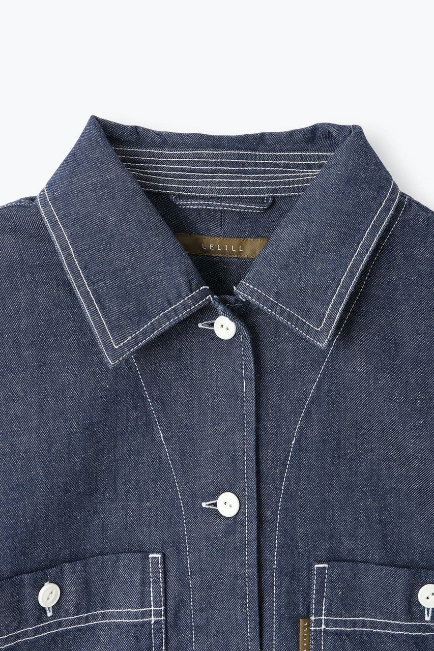 【レリル/lelill】のCLデニムオープンシャツ 人気、トレンドファッション・服の通販 founy(ファニー) 　ファッション　Fashion　レディースファッション　Fashion for Women　トップス・カットソー　Cut & Sew Tops　シャツ・ブラウス・オフィスカジュアル　Elegant Blouses & Button-Ups　ショート　Short, Short Length　スリーブ　Sleeve, Long Sleeve / Short Sleeve　デニム　Denim, Jeans Material　トレンド　Trend, Trending Now　ポケット　Pocket, Pocket Detail　夏　Summer　other-3|ID: prp329100004931579 ipo3291000000037014873