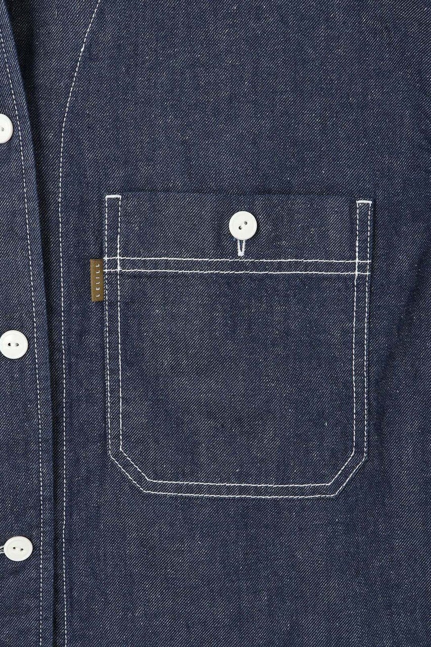 【レリル/lelill】のCLデニムオープンシャツ 人気、トレンドファッション・服の通販 founy(ファニー) 　ファッション　Fashion　レディースファッション　Fashion for Women　トップス・カットソー　Cut & Sew Tops　シャツ・ブラウス・オフィスカジュアル　Elegant Blouses & Button-Ups　ショート　Short, Short Length　スリーブ　Sleeve, Long Sleeve / Short Sleeve　デニム　Denim, Jeans Material　トレンド　Trend, Trending Now　ポケット　Pocket, Pocket Detail　夏　Summer　other-8|ID: prp329100004931579 ipo3291000000037014880