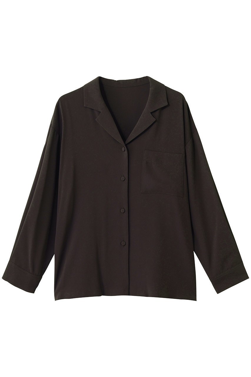 【ウィムガゼット/Whim Gazette】のトリアセブラウス インテリア・キッズ・メンズ・レディースファッション・服の通販 founy(ファニー) 　ファッション　Fashion　レディースファッション　Fashion for Women　トップス・カットソー　Cut & Sew Tops　シャツ・ブラウス・オフィスカジュアル　Elegant Blouses & Button-Ups　おすすめ　Recommended / Our Picks　なめらか　Smooth, Silky Texture　サテン　Satin, Glossy Fabric　ストレッチ　Stretch, Stretchy Fabric　スリーブ　Sleeve, Long Sleeve / Short Sleeve　セットアップ　Set-Up, Coordinated Outfit　ドレープ　Drape, Draping Fabric　バランス　Balance, Style Balance　パッチ　Patch, Appliqué　フォルム　Silhouette, Form　ポケット　Pocket, Pocket Detail　マニッシュ　Mannish, Boyish　モダン　Modern, Contemporary　リラックス　Relax, Relaxed Fit　ロング　Long, Long-Length　エレガント 上品　Elegant　ブラウン|ID: prp329100004931595 ipo3291000000037014931