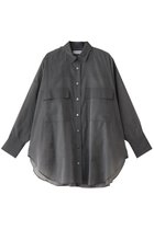 【サクラ/SACRA】のプレミアムシルクコットンシャツ 人気、トレンドファッション・服の通販 founy(ファニー) ファッション Fashion レディースファッション Fashion for Women トップス・カットソー Cut & Sew Tops シャツ・ブラウス・オフィスカジュアル Elegant Blouses & Button-Ups イタリア Italy シアー Sheer, See-Through シルク Silk, 100% Silk スリーブ Sleeve, Long Sleeve / Short Sleeve フォルム Silhouette, Form ポケット Pocket, Pocket Detail ミリタリー Military, Army Style ロング Long, Long-Length thumbnail チャコール|ID: prp329100004931606 ipo3291000000037015024