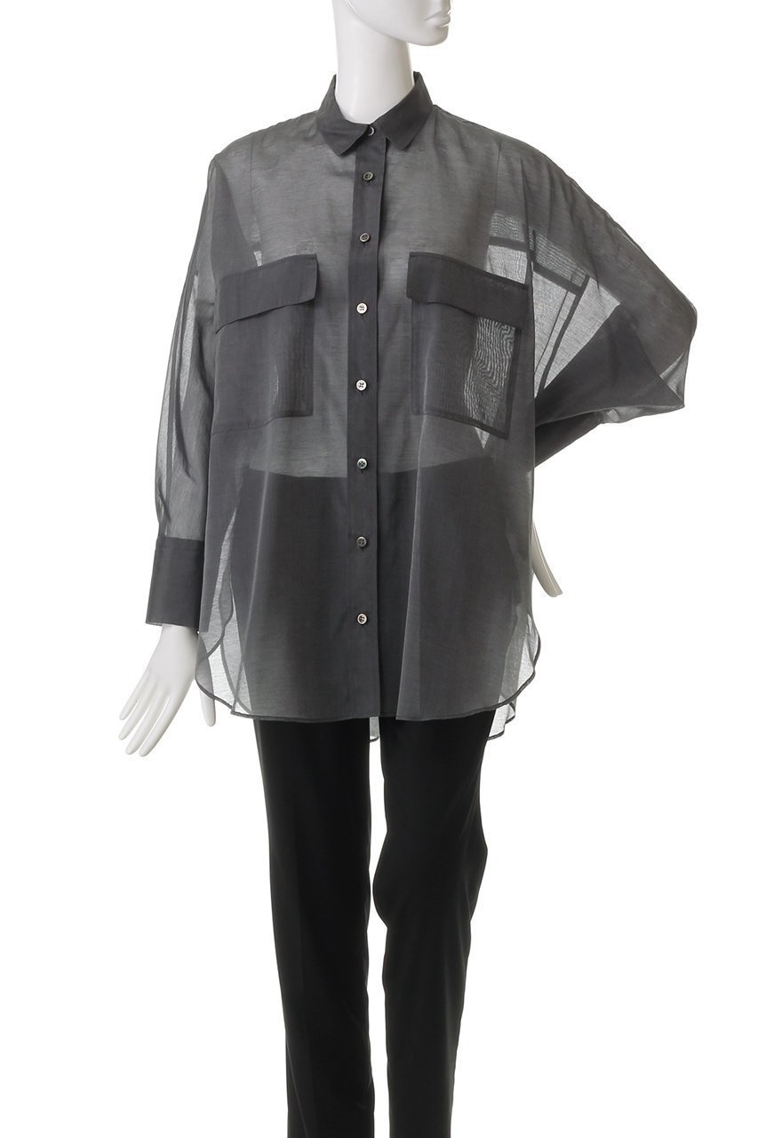 【サクラ/SACRA】のプレミアムシルクコットンシャツ 人気、トレンドファッション・服の通販 founy(ファニー) 　ファッション　Fashion　レディースファッション　Fashion for Women　トップス・カットソー　Cut & Sew Tops　シャツ・ブラウス・オフィスカジュアル　Elegant Blouses & Button-Ups　イタリア　Italy　シアー　Sheer, See-Through　シルク　Silk, 100% Silk　スリーブ　Sleeve, Long Sleeve / Short Sleeve　フォルム　Silhouette, Form　ポケット　Pocket, Pocket Detail　ミリタリー　Military, Army Style　ロング　Long, Long-Length　other-2|ID: prp329100004931606 ipo3291000000037015025