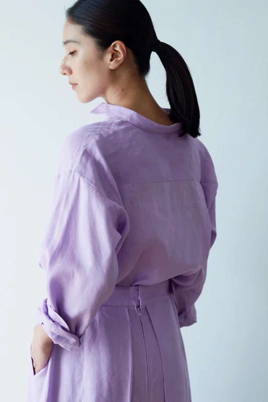 【レリル/lelill】のTHE BASIC LINEN SHIRTS 人気、トレンドファッション・服の通販 founy(ファニー) 　ファッション　Fashion　レディースファッション　Fashion for Women　トップス・カットソー　Cut & Sew Tops　シャツ・ブラウス・オフィスカジュアル　Elegant Blouses & Button-Ups　カシュクール　Wrap Design　スリーブ　Sleeve, Long Sleeve / Short Sleeve　タフタ　Taffeta, Structured Fabric　定番　Standard, Basic Item　フレンチ　French, French Style　リネン　Linen, Linen Fabric　ロング　Long, Long-Length　エレガント 上品　Elegant　other-7|ID: prp329100004931613 ipo3291000000037015085