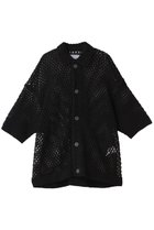 【メゾンスペシャル/MAISON SPECIAL】の【UNISEX】クロシェ風半袖ニットシャツ BLK(ブラック)|ID: prp329100004931620 ipo3291000000037015114