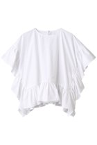 【デザイン ワークス/DESIGN WORKS】のBEAUVET ヘムラッフルポンチブラウス 人気、トレンドファッション・服の通販 founy(ファニー) ファッション Fashion レディースファッション Fashion for Women トップス・カットソー Cut & Sew Tops シャツ・ブラウス・オフィスカジュアル Elegant Blouses & Button-Ups ショート Short, Short Length スリーブ Sleeve, Long Sleeve / Short Sleeve パターン Pattern, Design Print thumbnail ホワイト|ID: prp329100004931641 ipo3291000000037015263