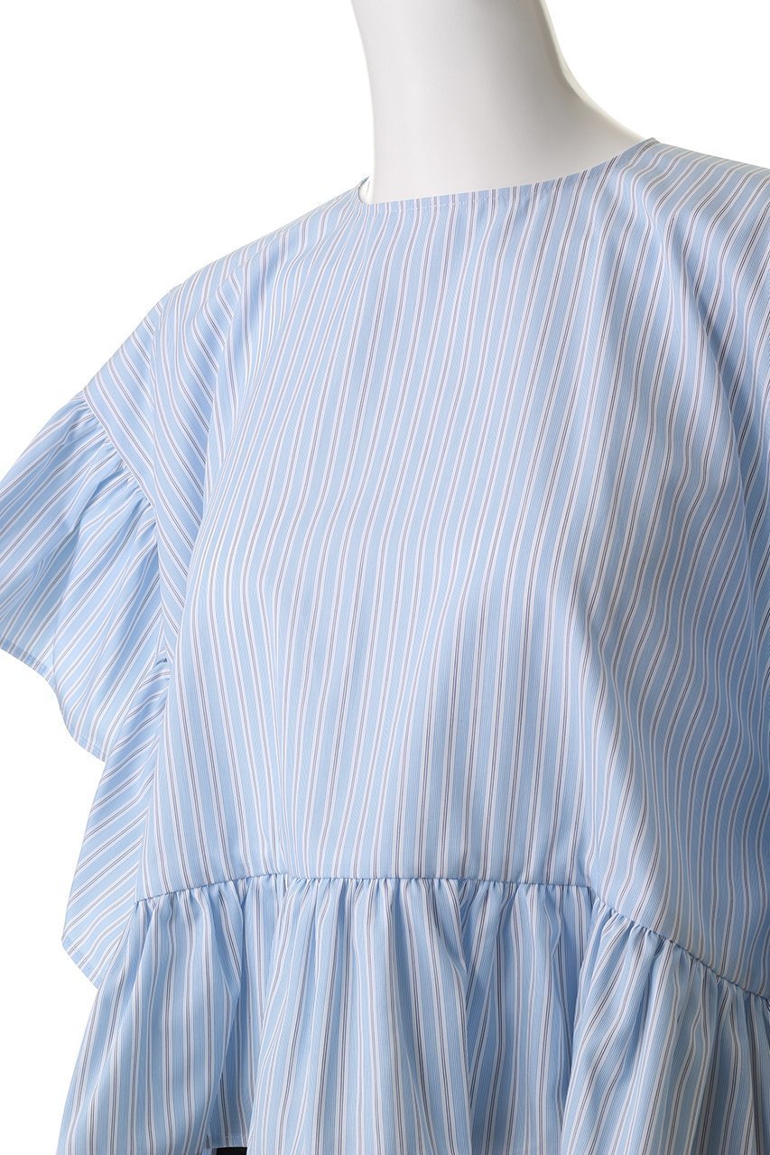 【デザイン ワークス/DESIGN WORKS】のBEAUVET ヘムラッフルポンチブラウス 人気、トレンドファッション・服の通販 founy(ファニー) 　ファッション　Fashion　レディースファッション　Fashion for Women　トップス・カットソー　Cut & Sew Tops　シャツ・ブラウス・オフィスカジュアル　Elegant Blouses & Button-Ups　ショート　Short, Short Length　スリーブ　Sleeve, Long Sleeve / Short Sleeve　パターン　Pattern, Design Print　other-5|ID: prp329100004931641 ipo3291000000037015271