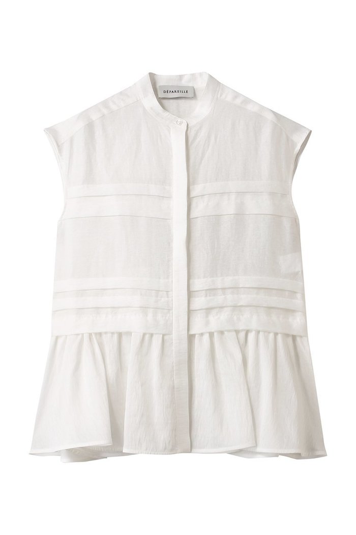 【デパリエ/DEPAREILLE】のウォッシャブルリネンノースリーブペプラムブラウス インテリア・キッズ・メンズ・レディースファッション・服の通販 founy(ファニー) https://founy.com/ ファッション Fashion レディースファッション Fashion for Women トップス・カットソー Cut & Sew Tops キャミソール&ノースリーブ Camisoles & Sleeveless Tops シャツ・ブラウス・オフィスカジュアル Elegant Blouses & Button-Ups ウォッシャブル Machine Washable ノースリーブ Sleeveless, No-Sleeve ペプラム Peplum, Flared Hem マニッシュ Mannish, Boyish リネン Linen, Linen Fabric |ID: prp329100004931648 ipo3291000000037015300