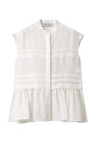 【デパリエ/DEPAREILLE】のウォッシャブルリネンノースリーブペプラムブラウス ホワイト|ID: prp329100004931648 ipo3291000000037015302