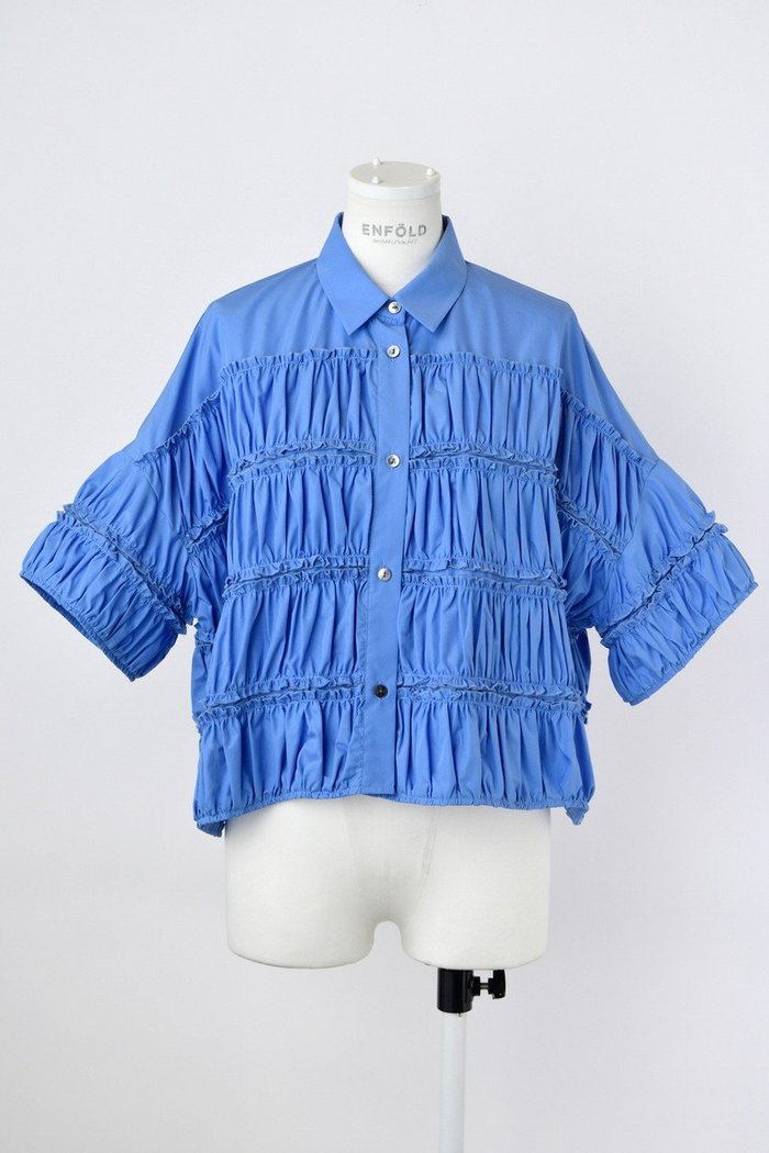 【エンフォルド/ENFOLD】のTIERED GATHER SHIRT/シャツ インテリア・キッズ・メンズ・レディースファッション・服の通販 founy(ファウニー) https://founy.com/ ファッション Fashion レディースファッション Fashion for Women トップス・カットソー Cut & Sew Tops シャツ・ブラウス・オフィスカジュアル Elegant Blouses & Button-Ups ギャザー Gathered, Ruffled ショート Short, Short Length スリーブ Sleeve, Long Sleeve / Short Sleeve フェミニン Feminine, Girly ボーダー Border, Stripe ワイド Wide, Wide Fit |ID: prp329100004931664 ipo3291000000037015387