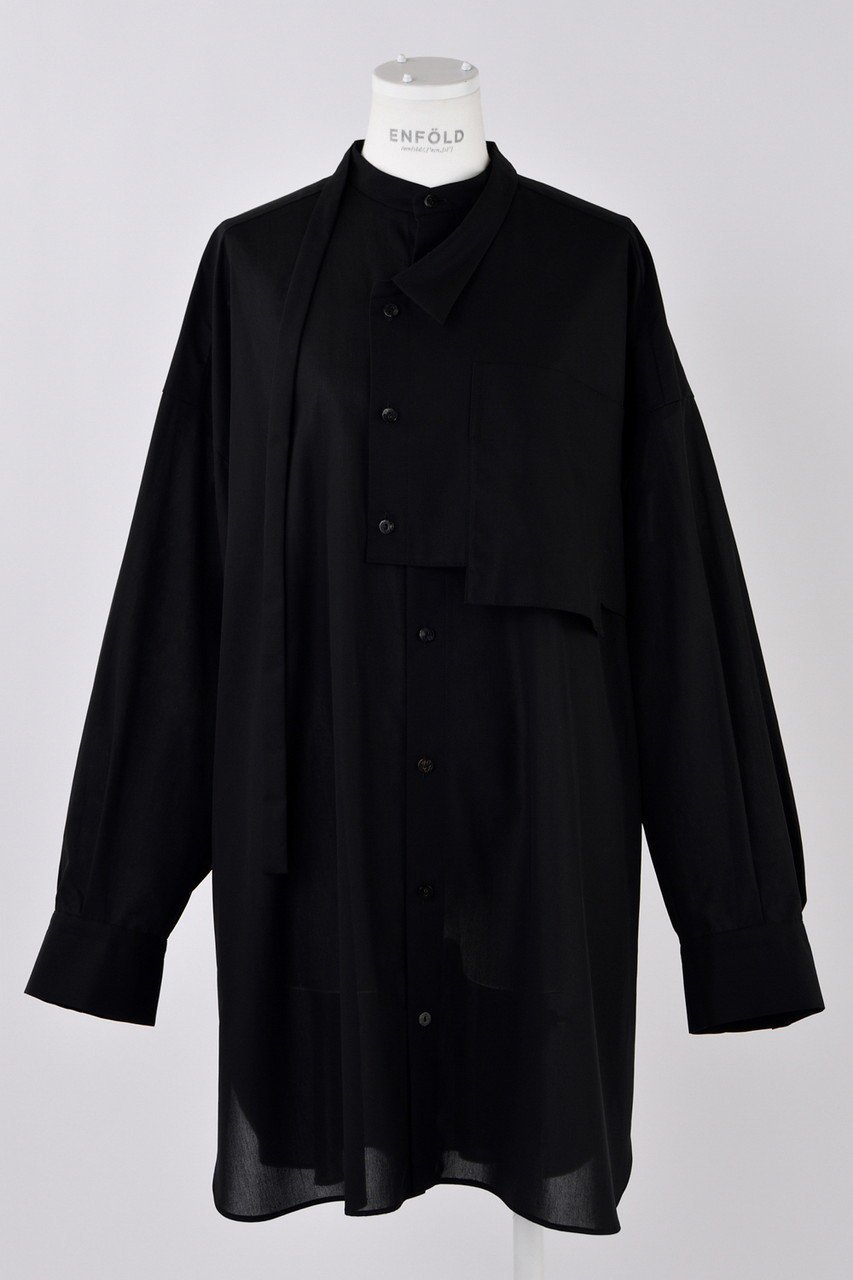 【エンフォルド/ENFOLD】のSUMMER LOOSE SHIRT/シャツ インテリア・キッズ・メンズ・レディースファッション・服の通販 founy(ファニー) 　ファッション　Fashion　レディースファッション　Fashion for Women　トップス・カットソー　Cut & Sew Tops　シャツ・ブラウス・オフィスカジュアル　Elegant Blouses & Button-Ups　おすすめ　Recommended / Our Picks　カフス　Cuff Design　ショート　Short, Short Length　スリーブ　Sleeve, Long Sleeve / Short Sleeve　ロング　Long, Long-Length　夏　Summer　長袖　Long Sleeve, Full Sleeve　ブラック|ID: prp329100004931676 ipo3291000000037015460