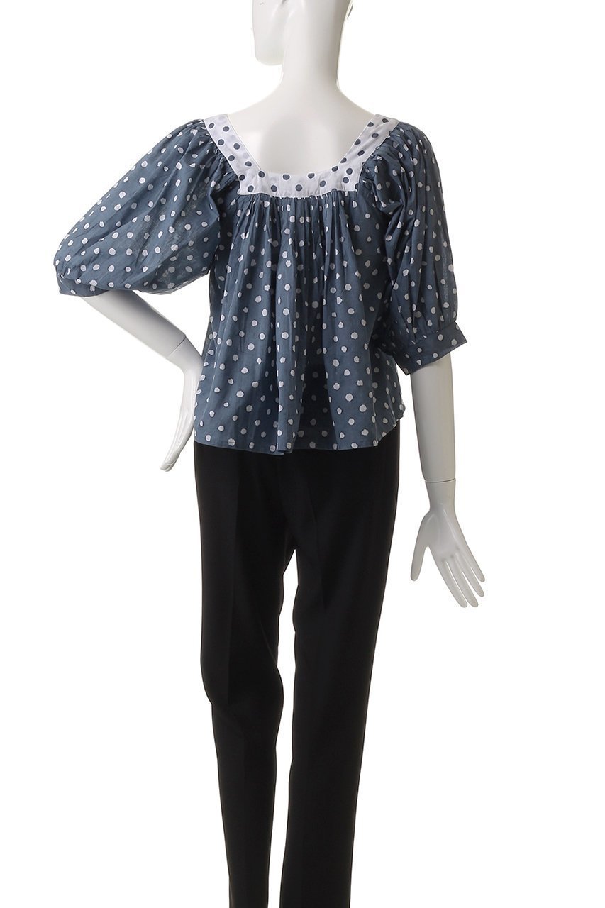 【エスゼット ブロックプリント/SZ Blockprints】のVITI TOP POLKA DOT スクエアネックブラウス 人気、トレンドファッション・服の通販 founy(ファニー) 　ファッション　Fashion　レディースファッション　Fashion for Women　トップス・カットソー　Cut & Sew Tops　シャツ・ブラウス・オフィスカジュアル　Elegant Blouses & Button-Ups　インド　Indian Textile　ギャザー　Gathered, Ruffled　クロップド　Cropped, Short Length　ショート　Short, Short Length　スクエア　Square, Square Shape　スリーブ　Sleeve, Long Sleeve / Short Sleeve　ドット　Polka Dot, Dot Pattern　ブロック　Block, Solid Block Pattern　プリント　Print, Printed Pattern　夏　Summer　other-4|ID: prp329100004931697 ipo3291000000037015586