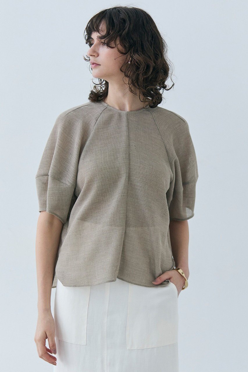 【ベイジ,/BEIGE,】のLIATRIS(リアトリス)/バックリボンハーフスリーブブラウス 人気、トレンドファッション・服の通販 founy(ファニー) 　ファッション　Fashion　レディースファッション　Fashion for Women　トップス・カットソー　Cut & Sew Tops　シャツ・ブラウス・オフィスカジュアル　Elegant Blouses & Button-Ups　シアー　Sheer, See-Through　ショート　Short, Short Length　スリーブ　Sleeve, Long Sleeve / Short Sleeve　フェミニン　Feminine, Girly　リボン　Ribbon, Bow　other-7|ID: prp329100004931700 ipo3291000000037015610