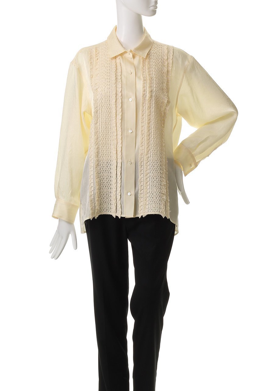 【ガリャルダガランテ/GALLARDAGALANTE】の【HERITANOVUM】フリンジシャツ 人気、トレンドファッション・服の通販 founy(ファニー) 　ファッション　Fashion　レディースファッション　Fashion for Women　トップス・カットソー　Cut & Sew Tops　シャツ・ブラウス・オフィスカジュアル　Elegant Blouses & Button-Ups　とろみ　Fluid, Flowy Fabric　シルク　Silk, 100% Silk　スタンダード　Standard, Basic　スリーブ　Sleeve, Long Sleeve / Short Sleeve　セットアップ　Set-Up, Coordinated Outfit　ツイル　Twist, Twisted Detail　フリンジ　Fringe, Tassel　ロング　Long, Long-Length　ワイド　Wide, Wide Fit　エレガント 上品　Elegant　other-2|ID: prp329100004931705 ipo3291000000037015631