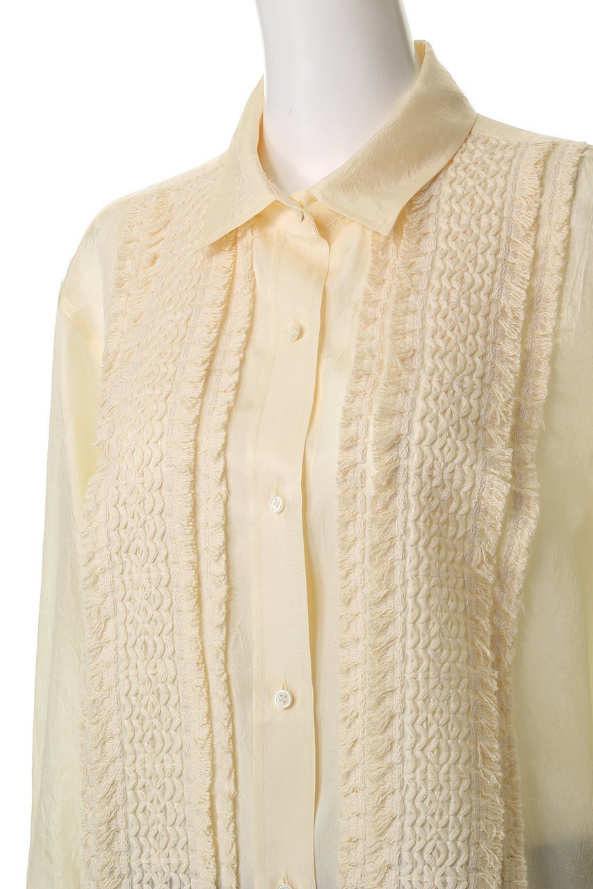 【ガリャルダガランテ/GALLARDAGALANTE】の【HERITANOVUM】フリンジシャツ 人気、トレンドファッション・服の通販 founy(ファニー) 　ファッション　Fashion　レディースファッション　Fashion for Women　トップス・カットソー　Cut & Sew Tops　シャツ・ブラウス・オフィスカジュアル　Elegant Blouses & Button-Ups　とろみ　Fluid, Flowy Fabric　シルク　Silk, 100% Silk　スタンダード　Standard, Basic　スリーブ　Sleeve, Long Sleeve / Short Sleeve　セットアップ　Set-Up, Coordinated Outfit　ツイル　Twist, Twisted Detail　フリンジ　Fringe, Tassel　ロング　Long, Long-Length　ワイド　Wide, Wide Fit　エレガント 上品　Elegant　other-5|ID: prp329100004931705 ipo3291000000037015635