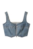 【メゾンスペシャル/MAISON SPECIAL】のStuds Denim Bustier/スタッズデニムビスチェ 人気、トレンドファッション・服の通販 founy(ファニー) ファッション Fashion レディースファッション Fashion for Women トップス・カットソー Cut & Sew Tops キャミソール&ノースリーブ Camisoles & Sleeveless Tops シャツ・ブラウス・オフィスカジュアル Elegant Blouses & Button-Ups ビスチェ Bustiers & Corset Tops / Layered Bustier Style コンパクト Compact, Small Size シンプル Simple, Minimal ジップ Zip, Zipper スタッズ Studs, Metal Accents セットアップ Set-Up, Coordinated Outfit デニム Denim, Jeans Material ノースリーブ Sleeveless, No-Sleeve フロント Front, Front Design おすすめ Recommended / Our Picks thumbnail BLU(ブルー)|ID: prp329100004931709 ipo3291000000037015653