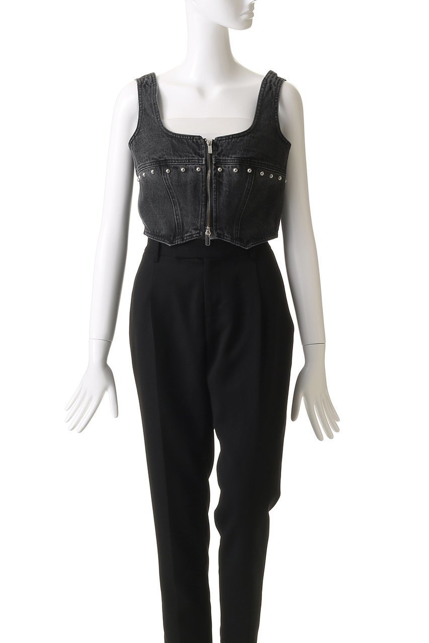 【メゾンスペシャル/MAISON SPECIAL】のStuds Denim Bustier/スタッズデニムビスチェ 人気、トレンドファッション・服の通販 founy(ファニー) 　ファッション　Fashion　レディースファッション　Fashion for Women　トップス・カットソー　Cut & Sew Tops　キャミソール&ノースリーブ　Camisoles & Sleeveless Tops　シャツ・ブラウス・オフィスカジュアル　Elegant Blouses & Button-Ups　ビスチェ　Bustiers & Corset Tops / Layered Bustier Style　コンパクト　Compact, Small Size　シンプル　Simple, Minimal　ジップ　Zip, Zipper　スタッズ　Studs, Metal Accents　セットアップ　Set-Up, Coordinated Outfit　デニム　Denim, Jeans Material　ノースリーブ　Sleeveless, No-Sleeve　フロント　Front, Front Design　おすすめ　Recommended / Our Picks　other-2|ID: prp329100004931709 ipo3291000000037015656
