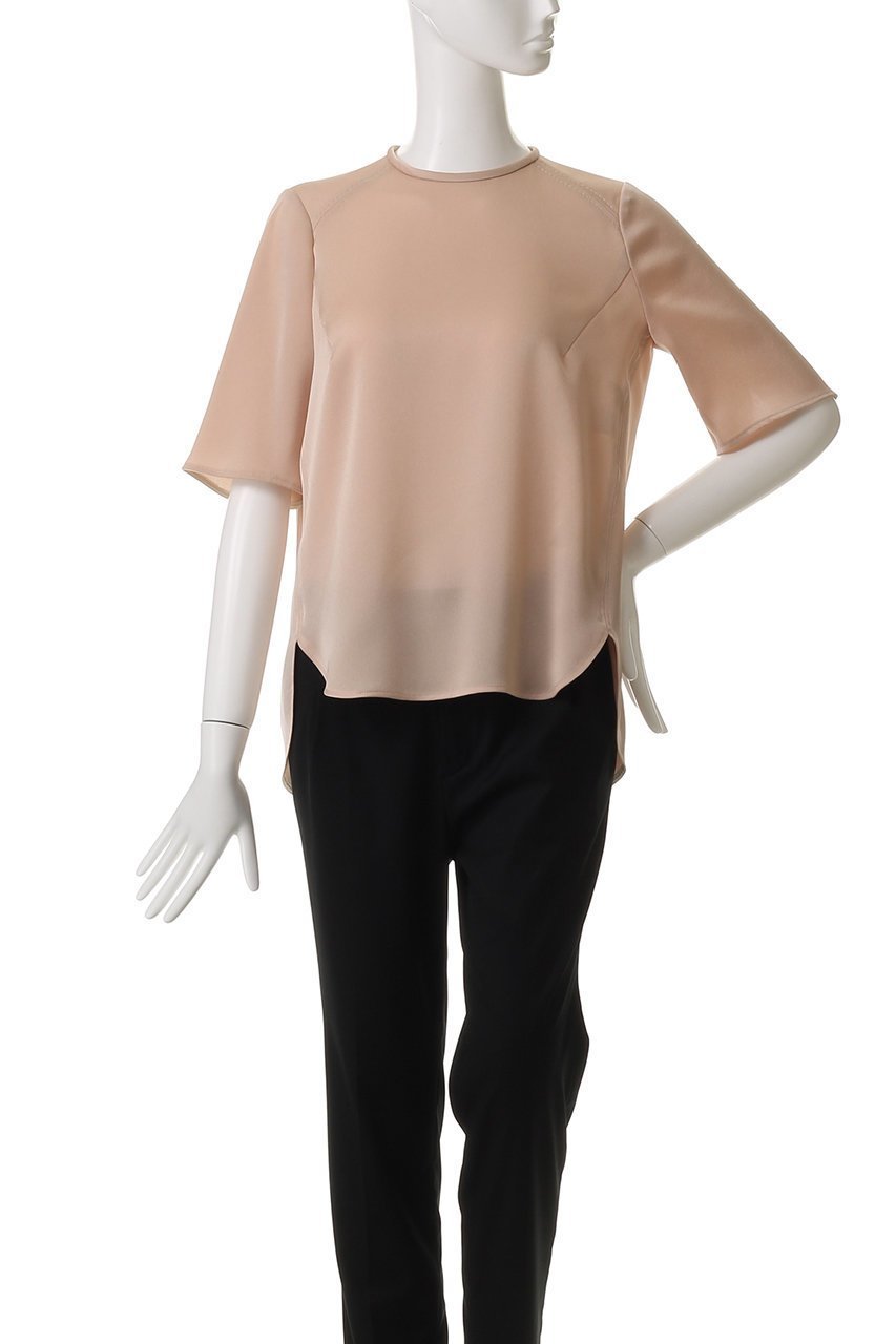 【デザイン ワークス/DESIGN WORKS】のベーシックTブラウス 人気、トレンドファッション・服の通販 founy(ファニー) 　ファッション　Fashion　レディースファッション　Fashion for Women　トップス・カットソー　Cut & Sew Tops　シャツ・ブラウス・オフィスカジュアル　Elegant Blouses & Button-Ups　ショート　Short, Short Length　スリット　Slit, Slit Detail　スリーブ　Sleeve, Long Sleeve / Short Sleeve　ベーシック　Basic, Essential　other-2|ID: prp329100004931713 ipo3291000000037015691