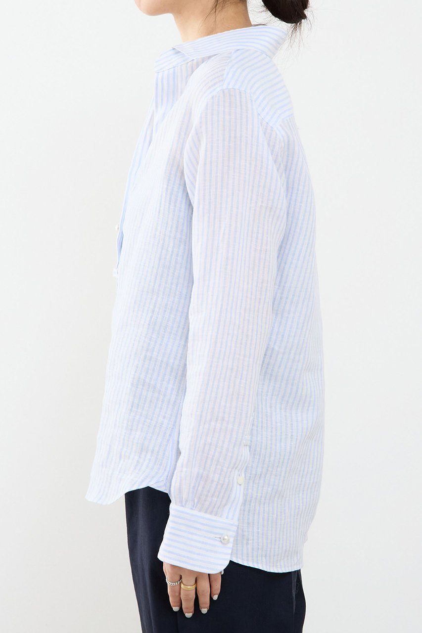 【マルティニーク/martinique】の《定番》リネンパールスキッパーシャツ 人気、トレンドファッション・服の通販 founy(ファニー) 　ファッション　Fashion　レディースファッション　Fashion for Women　トップス・カットソー　Cut & Sew Tops　シャツ・ブラウス・オフィスカジュアル　Elegant Blouses & Button-Ups　エレガント 上品　Elegant　スキッパー　Skipper, Open Collar　スリーブ　Sleeve, Long Sleeve / Short Sleeve　パール　Pearl, Pearl Accent　フェミニン　Feminine, Girly　リネン　Linen, Linen Fabric　ロング　Long, Long-Length　夏　Summer　定番　Standard, Basic Item　other-8|ID: prp329100004931732 ipo3291000000037015806