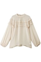 【デザイン ワークス/DESIGN WORKS】のジョーゼットシアーフリルブラウス 大人の最旬トレンドファッション＆コーディネート founy(ファウニー) ファッション Fashion レディースファッション Fashion for Women トップス・カットソー Cut & Sew Tops シャツ・ブラウス・オフィスカジュアル Elegant Blouses & Button-Ups おすすめ Recommended / Our Picks ジョーゼット Georgette, Semi-Sheer Fabric スラックス Slacks, Dress Pants スリーブ Sleeve, Long Sleeve / Short Sleeve デニム Denim, Jeans Material バランス Balance, Style Balance ボトム Bottoms, Lower Wear ミックス Mix, Mixed Style ヨーク Yoke, Yoke Design ロング Long, Long-Length エレガント 上品 Elegant |ID:prp329100004931798