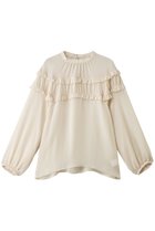 【デザイン ワークス/DESIGN WORKS】のジョーゼットシアーフリルブラウス 人気、トレンドファッション・服の通販 founy(ファニー) ファッション Fashion レディースファッション Fashion for Women トップス・カットソー Cut & Sew Tops シャツ・ブラウス・オフィスカジュアル Elegant Blouses & Button-Ups おすすめ Recommended / Our Picks ジョーゼット Georgette, Semi-Sheer Fabric スラックス Slacks, Dress Pants スリーブ Sleeve, Long Sleeve / Short Sleeve デニム Denim, Jeans Material バランス Balance, Style Balance ボトム Bottoms, Lower Wear ミックス Mix, Mixed Style ヨーク Yoke, Yoke Design ロング Long, Long-Length エレガント 上品 Elegant thumbnail アイボリー|ID: prp329100004931798 ipo3291000000037016109