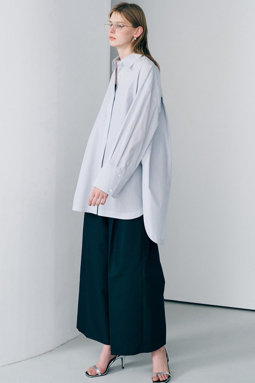 【アンクレイヴ/uncrave】のコットンクロスストライプ BIGシャツ 人気、トレンドファッション・服の通販 founy(ファニー) 　ファッション　Fashion　レディースファッション　Fashion for Women　トップス・カットソー　Cut & Sew Tops　シャツ・ブラウス・オフィスカジュアル　Elegant Blouses & Button-Ups　おすすめ　Recommended / Our Picks　カフス　Cuff Design　ストライプ　Stripe, Striped Pattern　スリーブ　Sleeve, Long Sleeve / Short Sleeve　チュニック　Tunic, Long Top　ループ　Loop, Loop Knit　ロング　Long, Long-Length　無地　Plain, Solid Color　羽織　Haori, Light Jacket　other-8|ID: prp329100004931803 ipo3291000000037016175