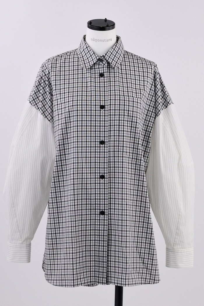 【ナゴンスタンス/nagonstans】のタイプライターcheck 立体スリーブ SH/シャツ インテリア・キッズ・メンズ・レディースファッション・服の通販 founy(ファウニー) https://founy.com/ ファッション Fashion レディースファッション Fashion for Women トップス・カットソー Cut & Sew Tops シャツ・ブラウス・オフィスカジュアル Elegant Blouses & Button-Ups スリーブ Sleeve, Long Sleeve / Short Sleeve タイプライター Typewriter Fabric, Crisp Cotton ドレス Dress, One-Piece フォルム Silhouette, Form ベーシック Basic, Essential ロング Long, Long-Length |ID: prp329100004931829 ipo3291000000037016385