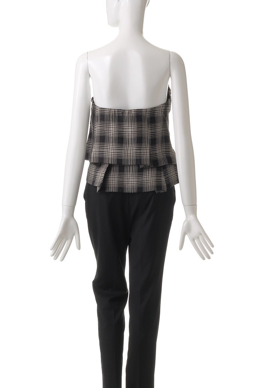 【ヒューエルミュージアム/hueLe Museum】の【STUMBLY】Yarn Dyed Side Zip Bustier 人気、トレンドファッション・服の通販 founy(ファニー) 　ファッション　Fashion　レディースファッション　Fashion for Women　トップス・カットソー　Cut & Sew Tops　キャミソール&ノースリーブ　Camisoles & Sleeveless Tops　シャツ・ブラウス・オフィスカジュアル　Elegant Blouses & Button-Ups　ビスチェ　Bustiers & Corset Tops / Layered Bustier Style　おすすめ　Recommended / Our Picks　チェック　Check, Plaid, Tartan　ノースリーブ　Sleeveless, No-Sleeve　ビスチェ　Bustier, Corset Top　リネン　Linen, Linen Fabric　リボン　Ribbon, Bow　other-4|ID: prp329100004931858 ipo3291000000037016550