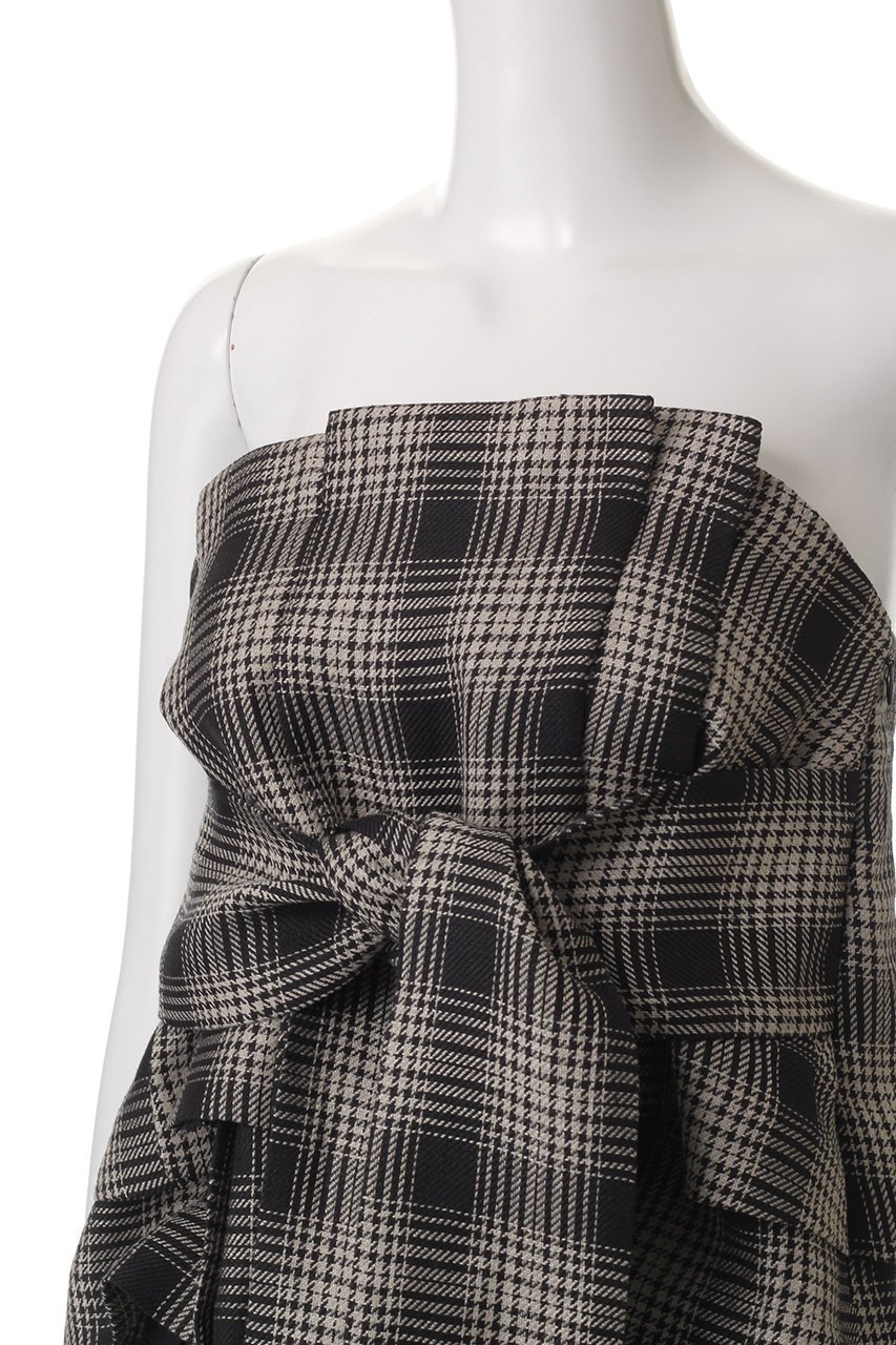 【ヒューエルミュージアム/hueLe Museum】の【STUMBLY】Yarn Dyed Side Zip Bustier 人気、トレンドファッション・服の通販 founy(ファニー) 　ファッション　Fashion　レディースファッション　Fashion for Women　トップス・カットソー　Cut & Sew Tops　キャミソール&ノースリーブ　Camisoles & Sleeveless Tops　シャツ・ブラウス・オフィスカジュアル　Elegant Blouses & Button-Ups　ビスチェ　Bustiers & Corset Tops / Layered Bustier Style　おすすめ　Recommended / Our Picks　チェック　Check, Plaid, Tartan　ノースリーブ　Sleeveless, No-Sleeve　ビスチェ　Bustier, Corset Top　リネン　Linen, Linen Fabric　リボン　Ribbon, Bow　other-5|ID: prp329100004931858 ipo3291000000037016551