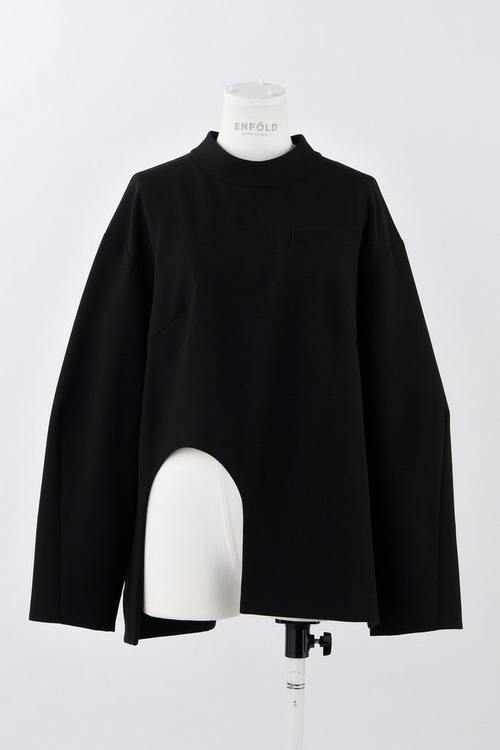 【エンフォルド/ENFOLD】のダブルクロス サークルへム P.O/プルオーバー インテリア・キッズ・メンズ・レディースファッション・服の通販 founy(ファニー) https://founy.com/ ファッション Fashion レディースファッション Fashion for Women トップス・カットソー Cut & Sew Tops シャツ・ブラウス・オフィスカジュアル Elegant Blouses & Button-Ups カジュアルプルオーバー・ニットトップス Pullovers & Knit Tops / Casual Pullovers サークル Circle, Round Design スリーブ Sleeve, Long Sleeve / Short Sleeve ダブル Double, Double-Breasted ハイネック High Neck, Mock Neck ポケット Pocket, Pocket Detail ロング Long, Long-Length |ID: prp329100004931859 ipo3291000000037016552