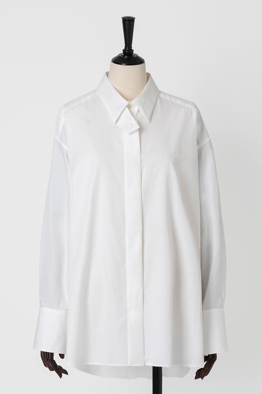 【オーヴィル/EAUVIRE】のスロートタブ付きシャツ 人気、トレンドファッション・服の通販 founy(ファニー) 　ファッション　Fashion　レディースファッション　Fashion for Women　トップス・カットソー　Cut & Sew Tops　シャツ・ブラウス・オフィスカジュアル　Elegant Blouses & Button-Ups　サテン　Satin, Glossy Fabric　スリーブ　Sleeve, Long Sleeve / Short Sleeve　ロング　Long, Long-Length　日本製　Made In Japan　 other-1|ID: prp329100004931864 ipo3291000000037016580