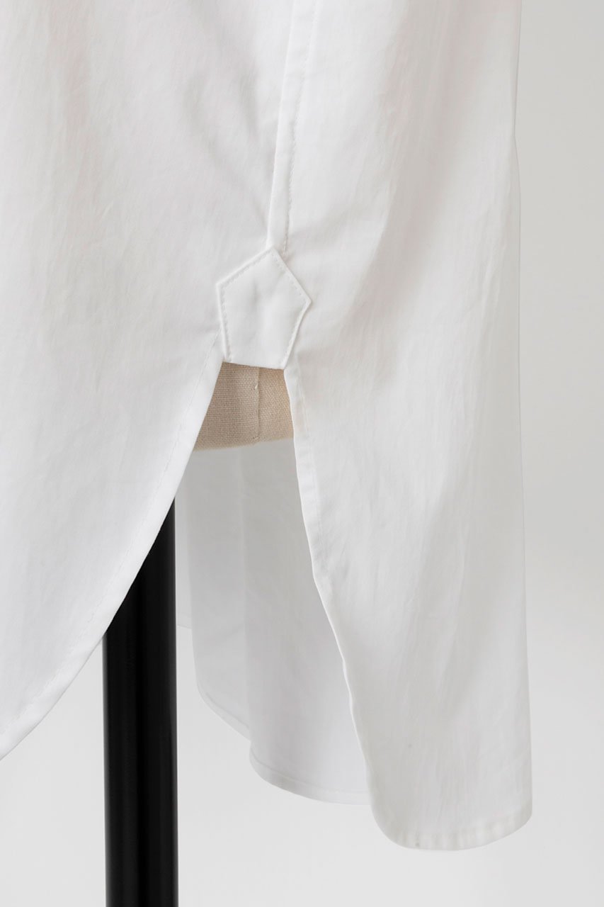 【オーヴィル/EAUVIRE】のスロートタブ付きシャツ 人気、トレンドファッション・服の通販 founy(ファニー) 　ファッション　Fashion　レディースファッション　Fashion for Women　トップス・カットソー　Cut & Sew Tops　シャツ・ブラウス・オフィスカジュアル　Elegant Blouses & Button-Ups　サテン　Satin, Glossy Fabric　スリーブ　Sleeve, Long Sleeve / Short Sleeve　ロング　Long, Long-Length　日本製　Made In Japan　other-6|ID: prp329100004931864 ipo3291000000037016587