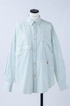 【ナゴンスタンス/nagonstans】のPoplin Stripe Roundフレア SH/シャツ Zucchini|ID: prp329100004931878 ipo3291000000037016666