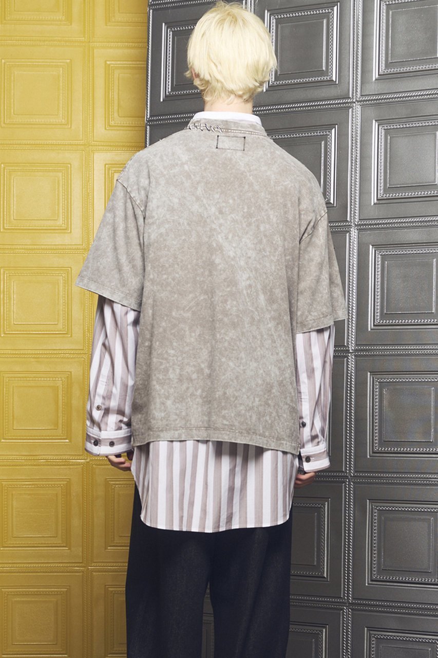 【メゾンスペシャル/MAISON SPECIAL】の【UNISEX】Fade Abstract Hand-Printed Prime-Over Stitched Crew Neck T-shirt/フェードアブストラクトハンドプリントプライムオーバーステッチクルーネックTシャツ 人気、トレンドファッション・服の通販 founy(ファニー) 　ファッション　Fashion　レディースファッション　Fashion for Women　トップス・カットソー　Cut & Sew Tops　シャツ・ブラウス・オフィスカジュアル　Elegant Blouses & Button-Ups　ロングTシャツ・Tシャツ　Longline T-Shirts & Tees　カットソー・ベーシックTシャツ　Cut-and-Sewn Tops / Stretch Tees & Basics　ヴィンテージ　Vintage Style　今季　This Season, Current Season　ショルダー　Shoulder, Shoulder Strap　ショート　Short, Short Length　スリーブ　Sleeve, Long Sleeve / Short Sleeve　ドロップ　Drop Shoulder, Dropped Style　人気　Popular, Best Seller　ハンド　Hand, Handmade　バランス　Balance, Style Balance　パターン　Pattern, Design Print　フィット　Fit, Slim Fit　プリント　Print, Printed Pattern　ユニセックス　Unisex, Genderless　ユーズド　Used, Vintage-Look　リアル　Real, Realistic　other-6|ID: prp329100004931919 ipo3291000000037016794