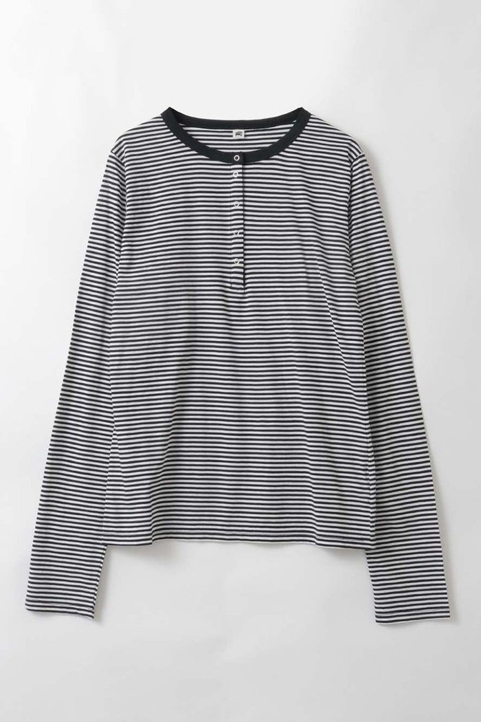 【ハー/HER.】のヘンリーネックボーダーカットプルオーバー インテリア・キッズ・メンズ・レディースファッション・服の通販 founy(ファニー) https://founy.com/ ファッション Fashion レディースファッション Fashion for Women トップス・カットソー Cut & Sew Tops シャツ・ブラウス・オフィスカジュアル Elegant Blouses & Button-Ups ロングTシャツ・Tシャツ Longline T-Shirts & Tees カジュアルプルオーバー・ニットトップス Pullovers & Knit Tops / Casual Pullovers カットソー・ベーシックTシャツ Cut-and-Sewn Tops / Stretch Tees & Basics カットソー Cut and Sewn Top スリーブ Sleeve, Long Sleeve / Short Sleeve ボーダー Border, Stripe ロング Long, Long-Length |ID: prp329100004931935 ipo3291000000037016976