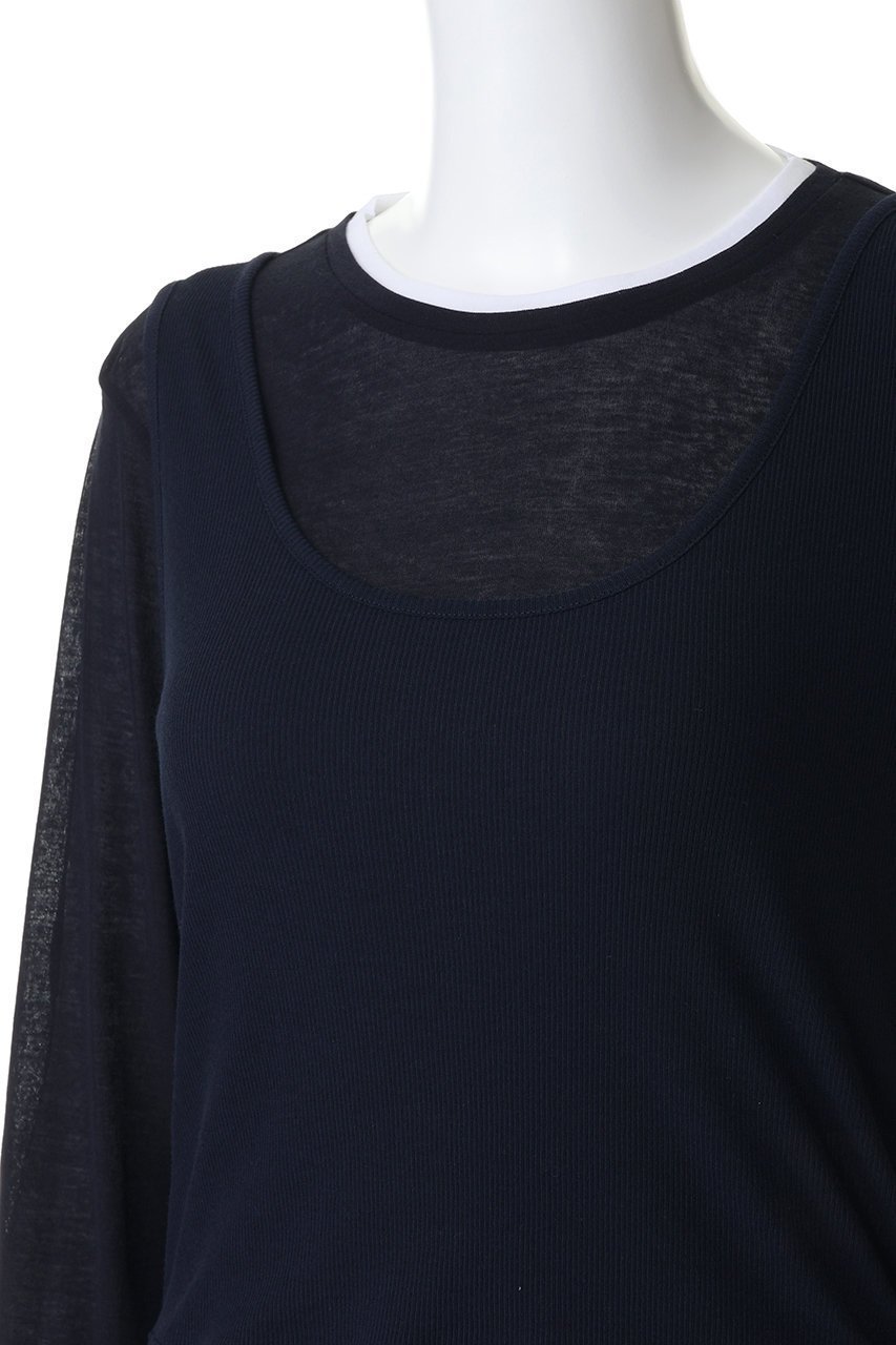 【プレインピープル/PLAIN PEOPLE】のシアーハイツイストフライスレイヤードトップス 人気、トレンドファッション・服の通販 founy(ファニー) 　ファッション　Fashion　レディースファッション　Fashion for Women　トップス・カットソー　Cut & Sew Tops　シャツ・ブラウス・オフィスカジュアル　Elegant Blouses & Button-Ups　ロングTシャツ・Tシャツ　Longline T-Shirts & Tees　カットソー・ベーシックTシャツ　Cut-and-Sewn Tops / Stretch Tees & Basics　コンパクト　Compact, Small Size　シアー　Sheer, See-Through　スリーブ　Sleeve, Long Sleeve / Short Sleeve　タンク　Tank Top, Sleeveless Top　ロング　Long, Long-Length　夏　Summer　春　Spring　S/S・春夏　SS, Spring/Summer, Warm Season　other-5|ID: prp329100004931942 ipo3291000000037017037