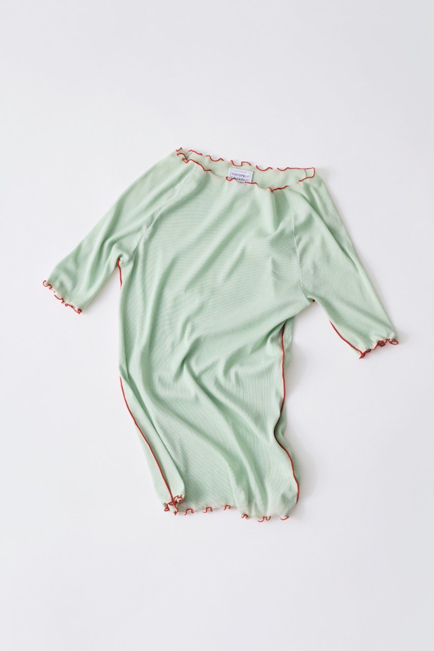 【グッド ピープル グッド ステッチング グッド プロダクト/GOOD PEOPLE GOOD STITCHING GOOD PRODUCT】のメロウエッジ ハーフスリーブ Tシャツ 人気、トレンドファッション・服の通販 founy(ファニー) 　ファッション　Fashion　レディースファッション　Fashion for Women　トップス・カットソー　Cut & Sew Tops　シャツ・ブラウス・オフィスカジュアル　Elegant Blouses & Button-Ups　ロングTシャツ・Tシャツ　Longline T-Shirts & Tees　カットソー・ベーシックTシャツ　Cut-and-Sewn Tops / Stretch Tees & Basics　グラフィック　Graphic, Graphic Design　ショート　Short, Short Length　ストレッチ　Stretch, Stretchy Fabric　スリーブ　Sleeve, Long Sleeve / Short Sleeve　ハーフ　Half, Half-Length　other-5|ID: prp329100004931952 ipo3291000000037017129