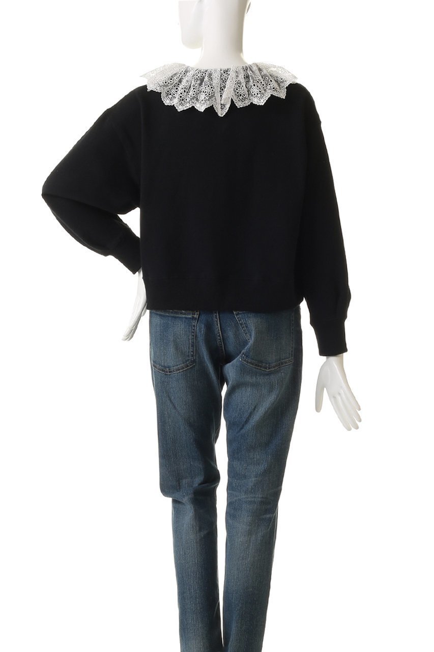 【ミュベール/MUVEIL】のレース襟付きスウェットプルオーバー 人気、トレンドファッション・服の通販 founy(ファニー) 　ファッション　Fashion　レディースファッション　Fashion for Women　トップス・カットソー　Cut & Sew Tops　シャツ・ブラウス・オフィスカジュアル　Elegant Blouses & Button-Ups　レディースパーカー・カジュアルフーディー　Casual Hoodies & Sweatshirts　ロングTシャツ・Tシャツ　Longline T-Shirts & Tees　カジュアルプルオーバー・ニットトップス　Pullovers & Knit Tops / Casual Pullovers　スウェット・クルーネックトップス　Sweatshirts & Crewnecks / Relaxed Fit Sweat Tops　カットソー・ベーシックTシャツ　Cut-and-Sewn Tops / Stretch Tees & Basics　コンパクト　Compact, Small Size　ショルダー　Shoulder, Shoulder Strap　ドロップ　Drop Shoulder, Dropped Style　フェミニン　Feminine, Girly　モダン　Modern, Contemporary　ループ　Loop, Loop Knit　レース　Lace, Lace Fabric　ワイド　Wide, Wide Fit　other-4|ID: prp329100004931964 ipo3291000000037017248