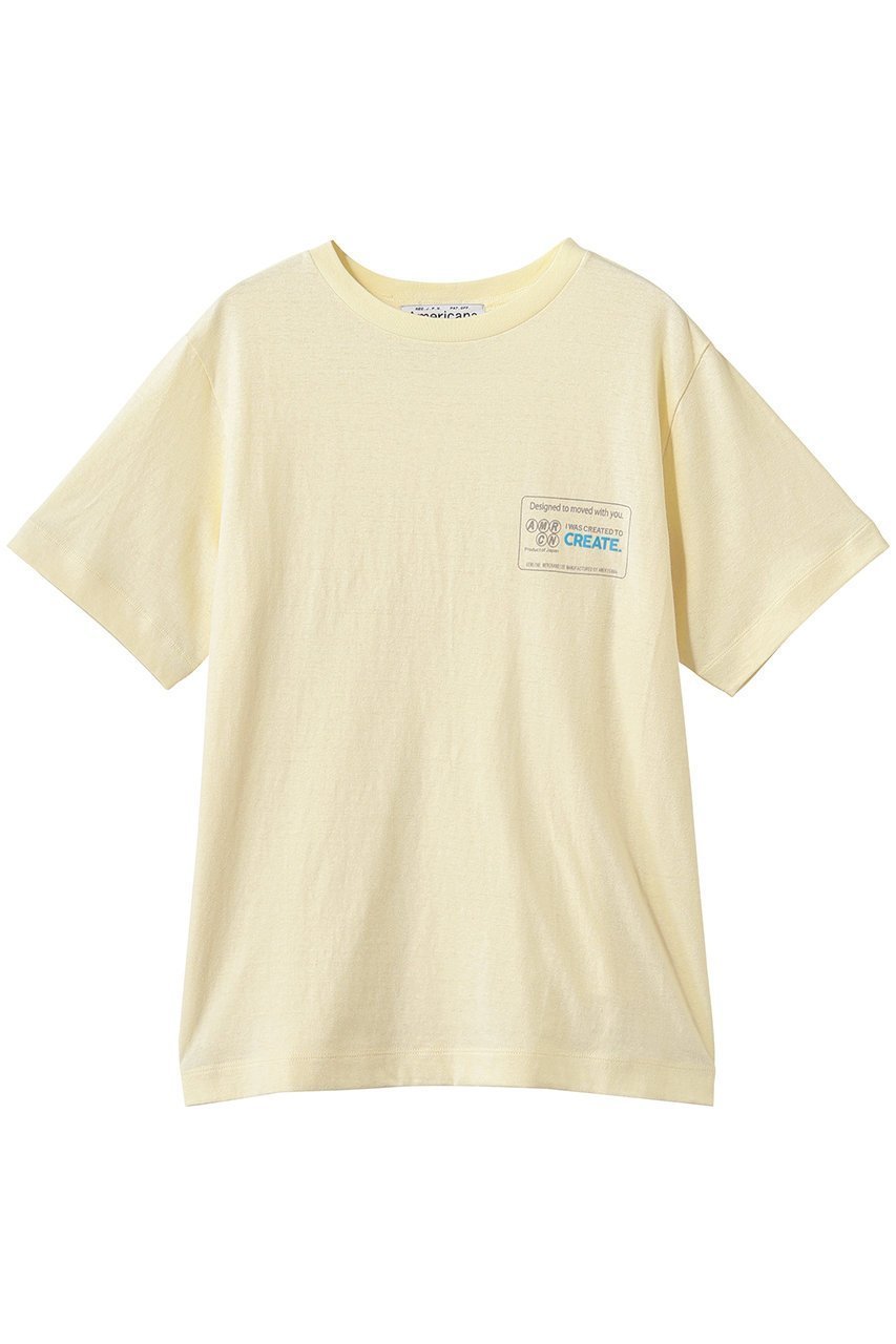 【アメリカーナ/Americana】のラフィー丸胴プリントTシャツ 人気、トレンドファッション・服の通販 founy(ファニー) 　ファッション　Fashion　レディースファッション　Fashion for Women　トップス・カットソー　Cut & Sew Tops　シャツ・ブラウス・オフィスカジュアル　Elegant Blouses & Button-Ups　ロングTシャツ・Tシャツ　Longline T-Shirts & Tees　カットソー・ベーシックTシャツ　Cut-and-Sewn Tops / Stretch Tees & Basics　おすすめ　Recommended / Our Picks　ショート　Short, Short Length　シンプル　Simple, Minimal　スリーブ　Sleeve, Long Sleeve / Short Sleeve　デニム　Denim, Jeans Material　フレア　Flare, Flared　プリント　Print, Printed Pattern　新作・新入荷　New Arrivals / New In　 other-1|ID: prp329100004931988 ipo3291000000037017421