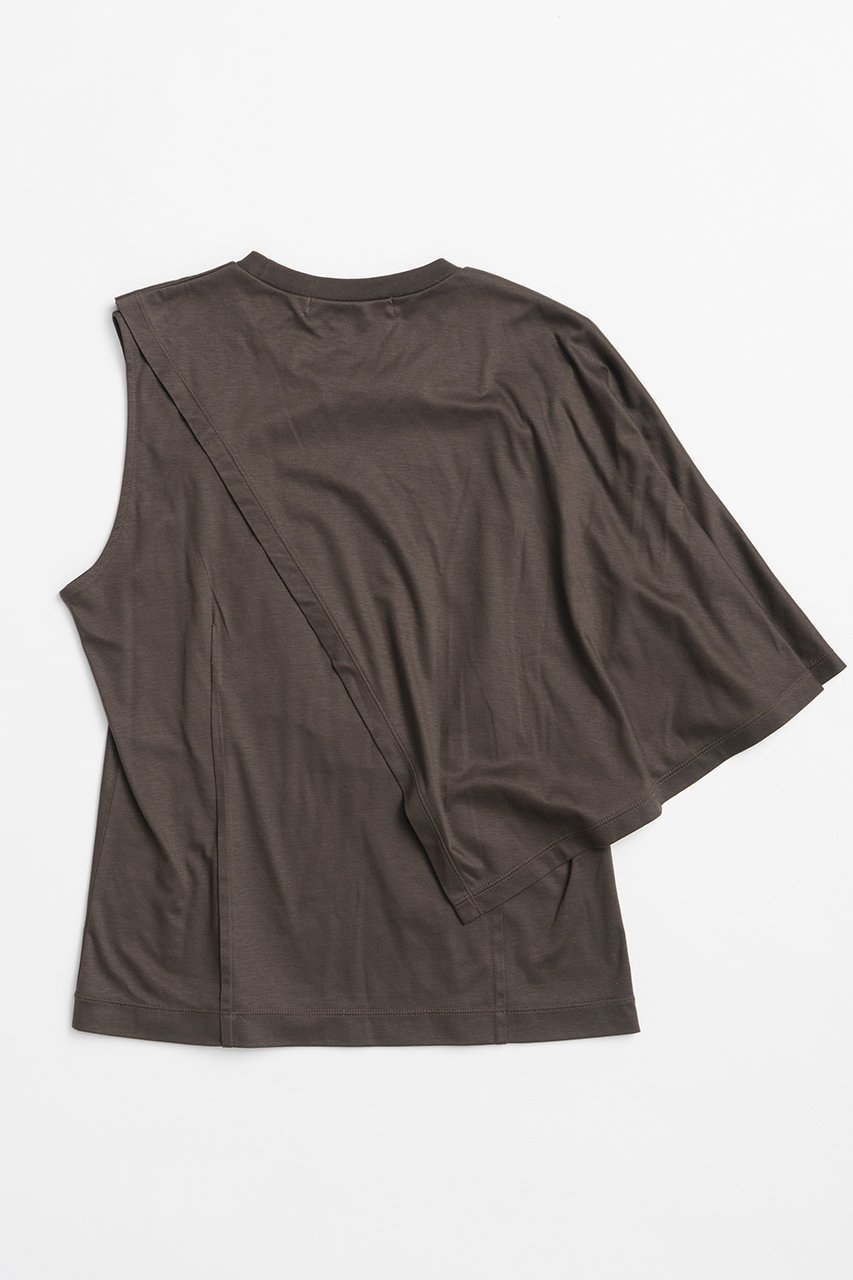 【プランク プロジェクト/PRANK PROJECT】のアシンメトリーケープTEE / Asymmetrical Cape T-Shirt 人気、トレンドファッション・服の通販 founy(ファニー) 　ファッション　Fashion　レディースファッション　Fashion for Women　トップス・カットソー　Cut & Sew Tops　シャツ・ブラウス・オフィスカジュアル　Elegant Blouses & Button-Ups　ロングTシャツ・Tシャツ　Longline T-Shirts & Tees　カットソー・ベーシックTシャツ　Cut-and-Sewn Tops / Stretch Tees & Basics　なめらか　Smooth, Silky Texture　アシンメトリー　Asymmetrical Style　ショート　Short, Short Length　シンプル　Simple, Minimal　スリーブ　Sleeve, Long Sleeve / Short Sleeve　フィット　Fit, Slim Fit　ワイド　Wide, Wide Fit　夏　Summer　新作・新入荷　New Arrivals / New In　other-5|ID: prp329100004931989 ipo3291000000037017435