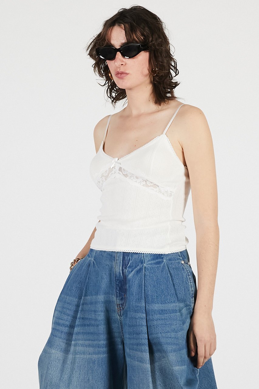 【プランク プロジェクト/PRANK PROJECT】のアイレットレースカップインキャミ / Eyelet Lace Cup-In Cami 人気、トレンドファッション・服の通販 founy(ファニー) 　ファッション　Fashion　レディースファッション　Fashion for Women　トップス・カットソー　Cut & Sew Tops　キャミソール&ノースリーブ　Camisoles & Sleeveless Tops　シャツ・ブラウス・オフィスカジュアル　Elegant Blouses & Button-Ups　ロングTシャツ・Tシャツ　Longline T-Shirts & Tees　カットソー・ベーシックTシャツ　Cut-and-Sewn Tops / Stretch Tees & Basics　インナー　Innerwear　キャミソール　Camisole, Spaghetti Strap Top　ジャケット　Jacket, Outerwear　タンク　Tank Top, Sleeveless Top　トリミング　Trimming, Decorative Edge　トレンド　Trend, Trending Now　パターン　Pattern, Design Print　メッシュ　Mesh, Net Fabric　モチーフ　Motif, Design Theme　ランジェリー　Lingerie, Intimate Wear　リボン　Ribbon, Bow　レース　Lace, Lace Fabric　エレガント 上品　Elegant　新作・新入荷　New Arrivals / New In　other-2|ID: prp329100004931990 ipo3291000000037017443